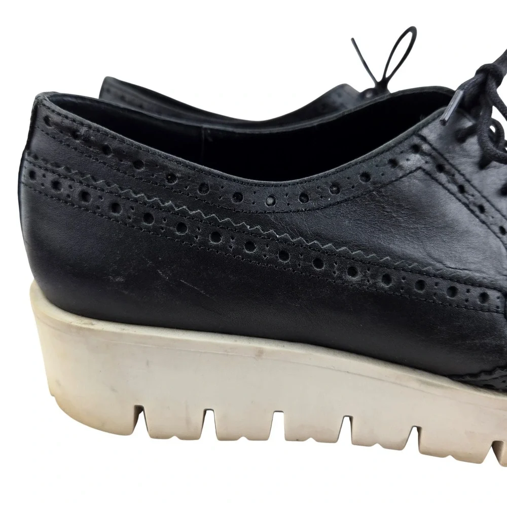 CARVELA Kurt Geiger‎ Black Leather Wingtip Platform Brogues Size 38